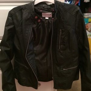 Black leather xhilaration jacket