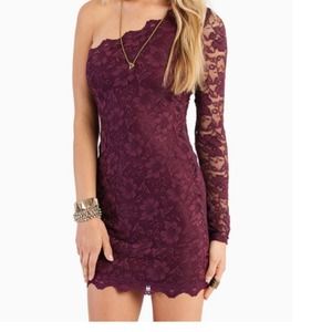 Burgundy lace dress