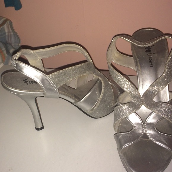 Silver Strappy Heels