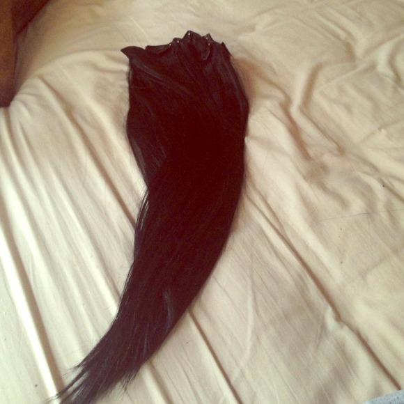 Jet black hair extensions