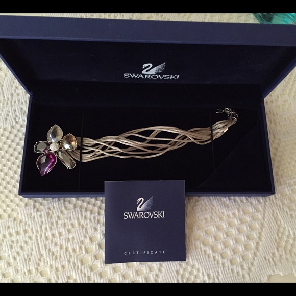 Swarovski Neckless with silk chain