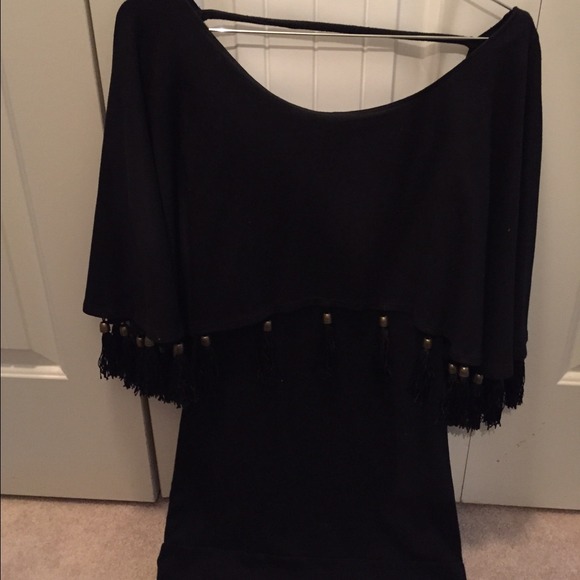 Blk fringe tasel Dress