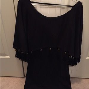 Blk fringe tasel Dress