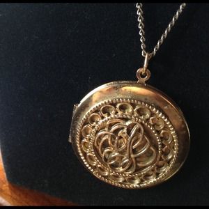Gold locket necklace
