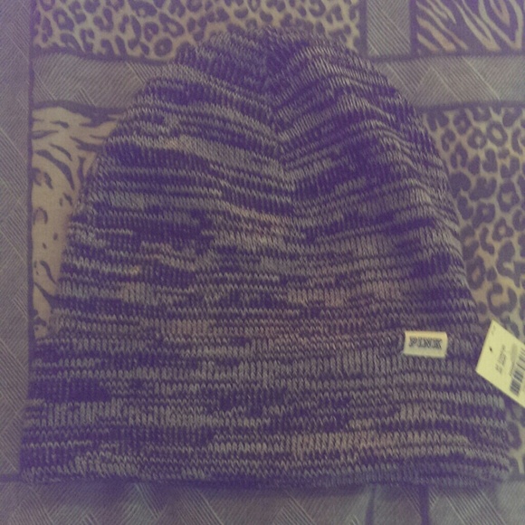 Pink Victoria secret Beenie grey and black