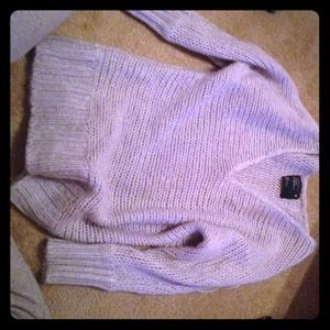 Off the shoulder light blue sweater