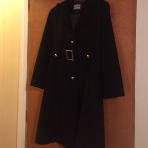 Rothschild girls black long wool coat