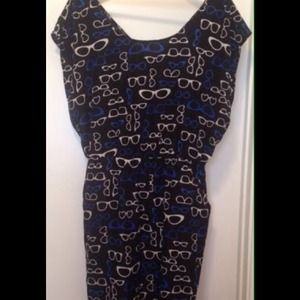 💙plus size glasses dress