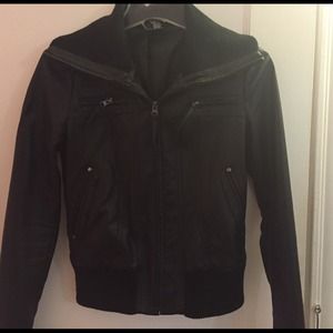 Black leather jacket