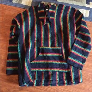 Hooded rasta poncho/sweater size XXL