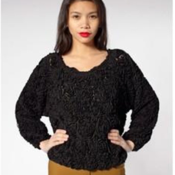 American Apparel 3D flower mesh jumper