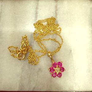 Gem & Diamond Gold pendant