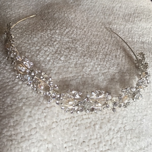 Bridal Headband Pearl and Rhinestone - Picture 2 of 4