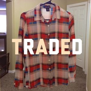 ❌Traded❌Long Sleeve Plaid Top