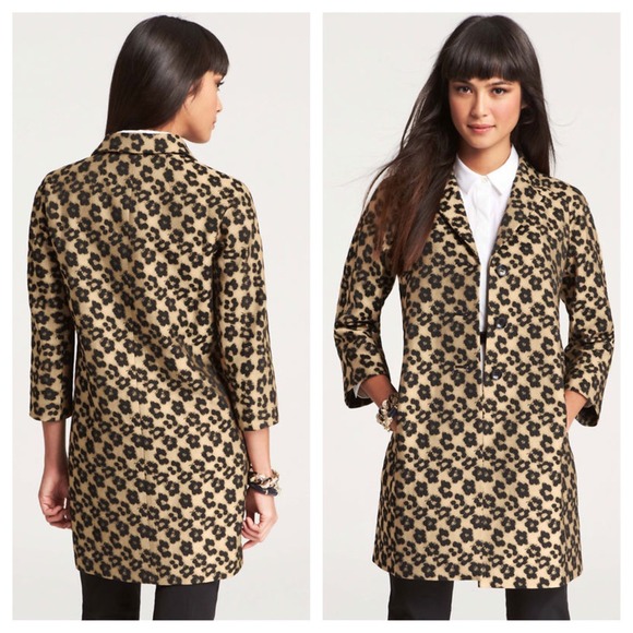 Ann Taylor Floral Leopard Jacquard Topper Jacket - Picture 3 of 3