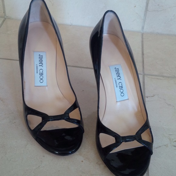 Jimmy Choo black patent leather heels