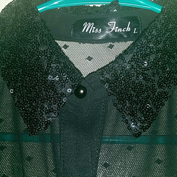 Black Sheer Blouse - Picture 2 of 3