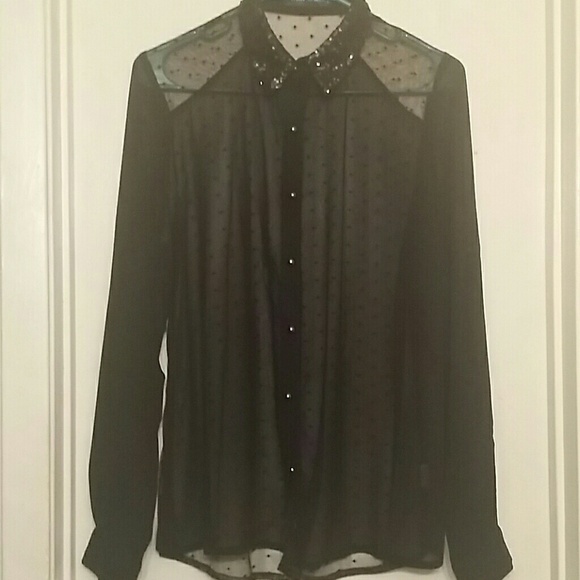 Black Sheer Blouse - Picture 3 of 3