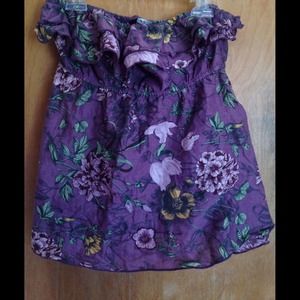 Ruffle floral tube top