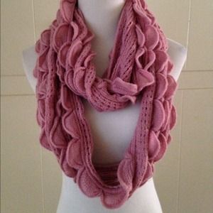 Infinity ruffled pink scarf from anthropology