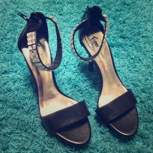 Black open toed heels