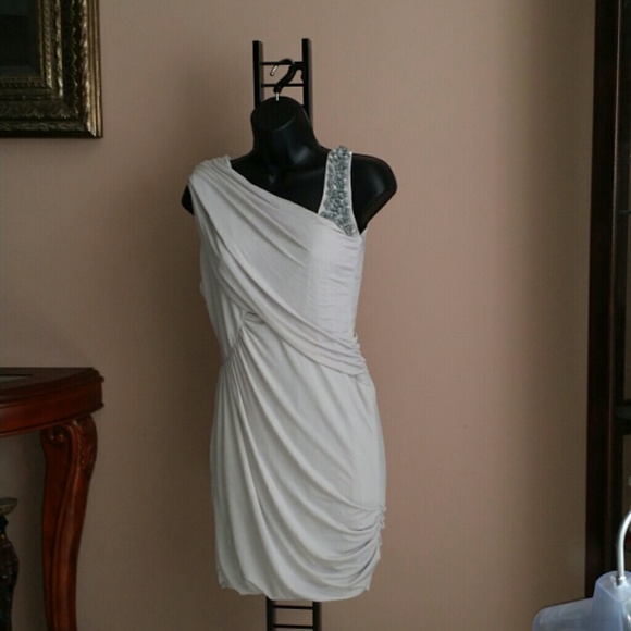 BNWT Stretch Cocktail Dress Light Gray Sz Lg