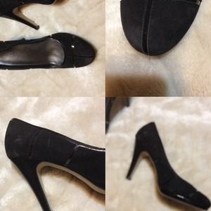 FRANCO SARTO BLACK SUEDE PUMPS SIZE 9 FRANCO SARTO BLACK SUEDE PUMPS SIZE 9