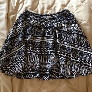 Charlotte Russe black and white tribal print skirt