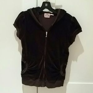 Short sleeve zip up hoodie