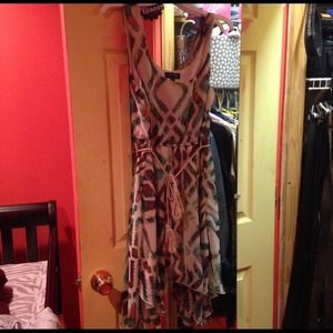 Print Dress with Rope Belt