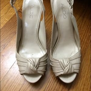 Aldo beige sling back pump