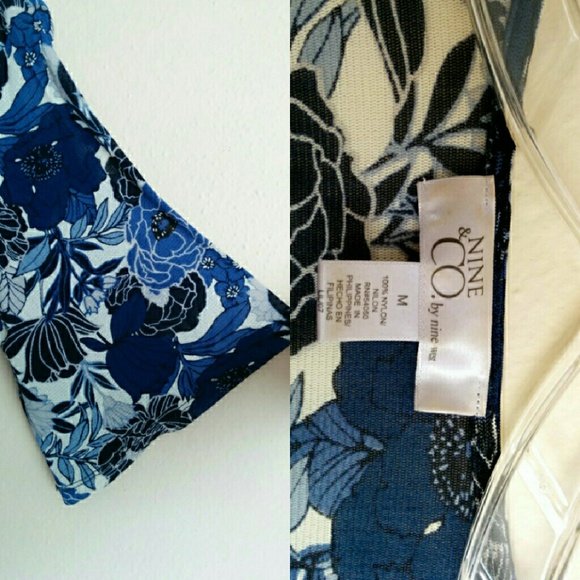 Nine & Co by Nine West Floral Faux Wrap Top M - Picture 4 of 4