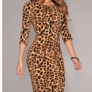 Backless Leopard Print Dress. Size: small/medium