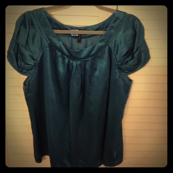 BCBG dark teal satin top