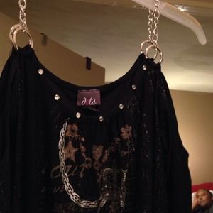 Top black with silver and gold designs