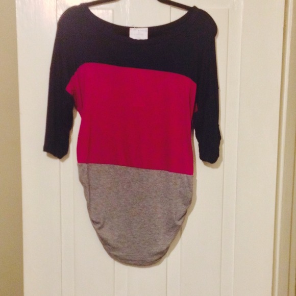 Tops - Navy blue, pink and gray shirt