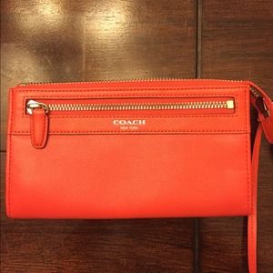 Coach wristlet in Carnelian