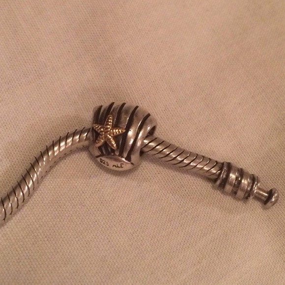 Authentic Two Tone Seashell starfish Pandora charm