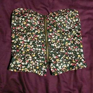 Black floral corset