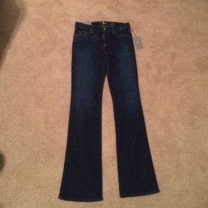 Dark washed boot cut jeans