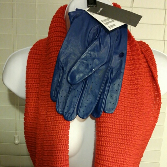 SOLD! H&M Leather Gloves w/ Infinity Scarf