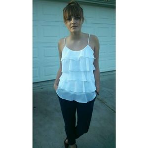 White chiffon tank top