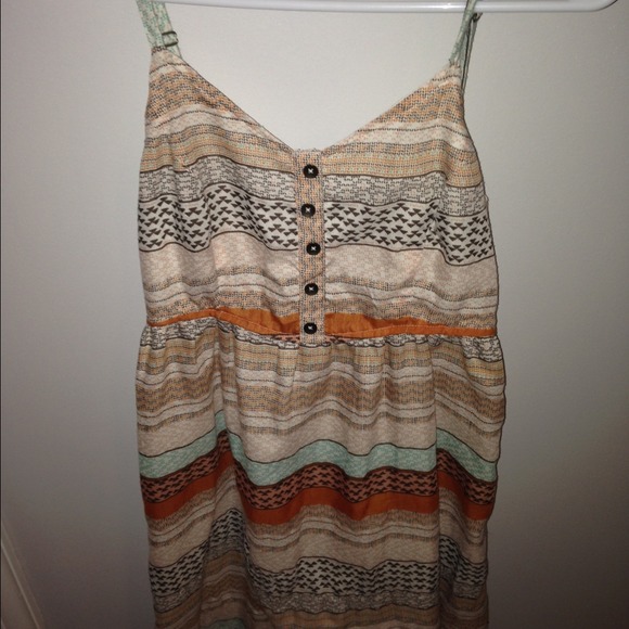 Orange teal and brown O'neill fun sun dress!