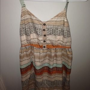 Orange teal and brown O'neill fun sun dress!