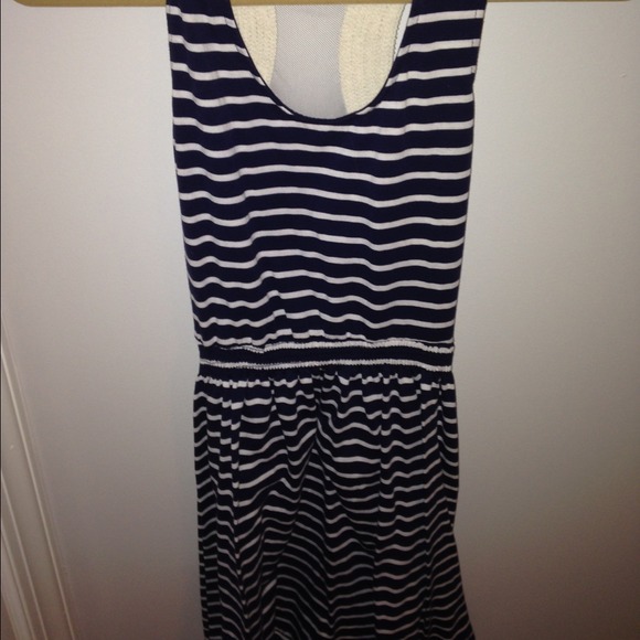 A navy blue striped dress from Francesca's