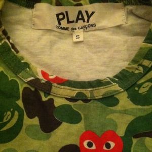 Bape x Play bathing ape baby milo CDG shirt