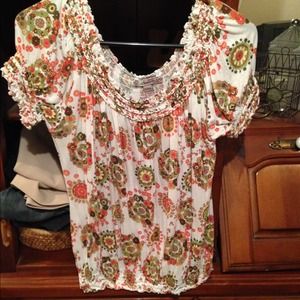 Cute floral boho top