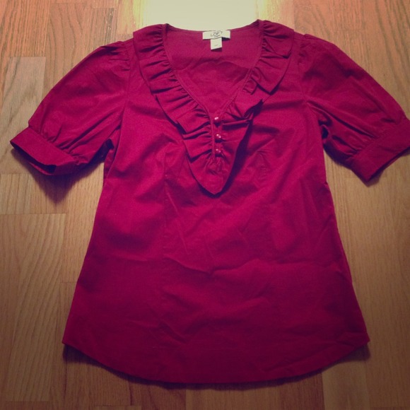 Ann Taylor Loft red blouse size 00P