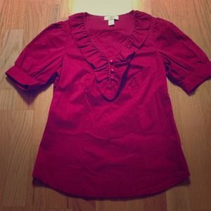 Ann Taylor Loft red blouse size 00P