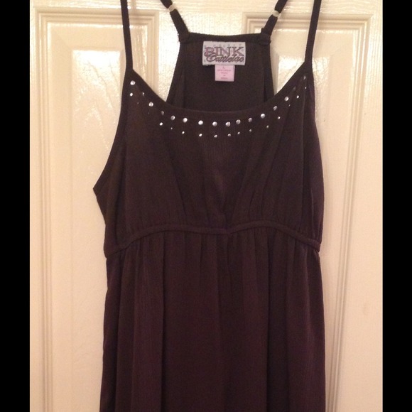 Brown, western, below the knee dress